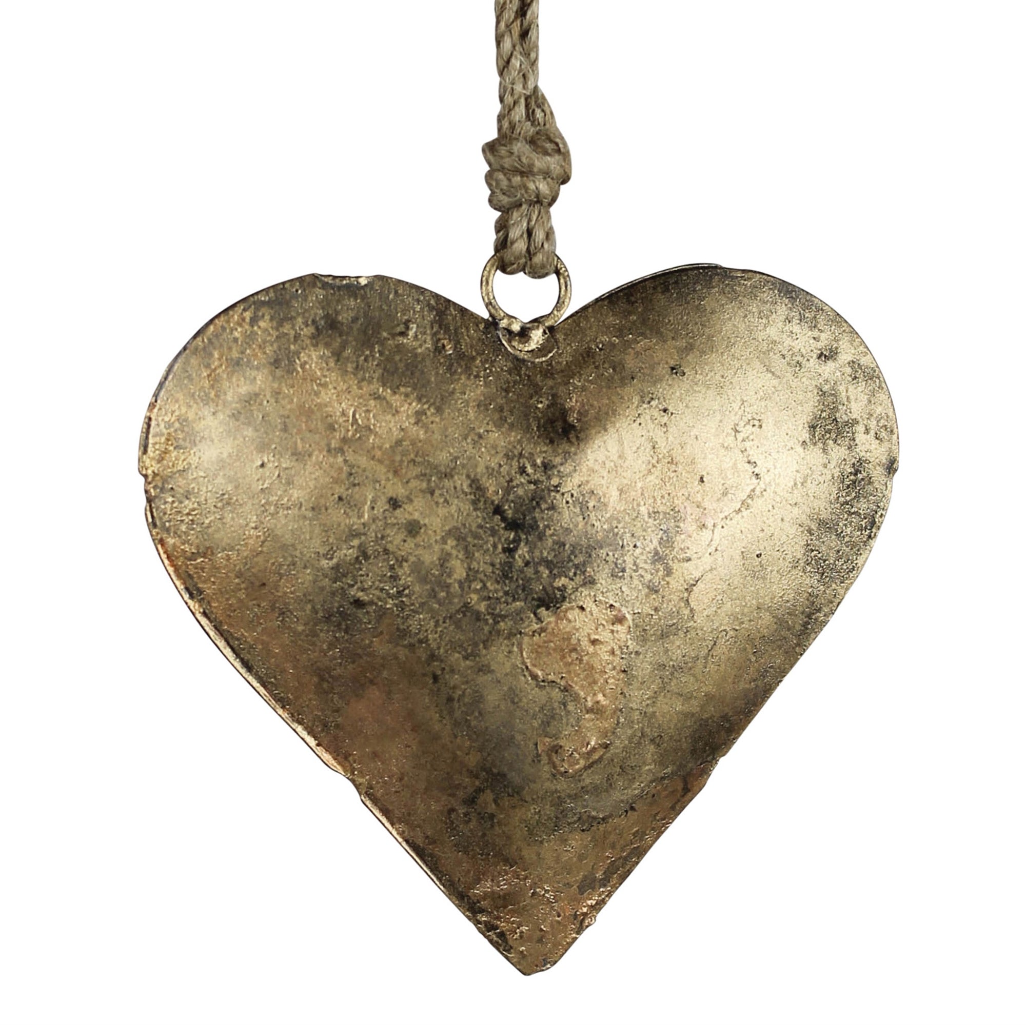 Heart on Rope, Antique Brass - Sm