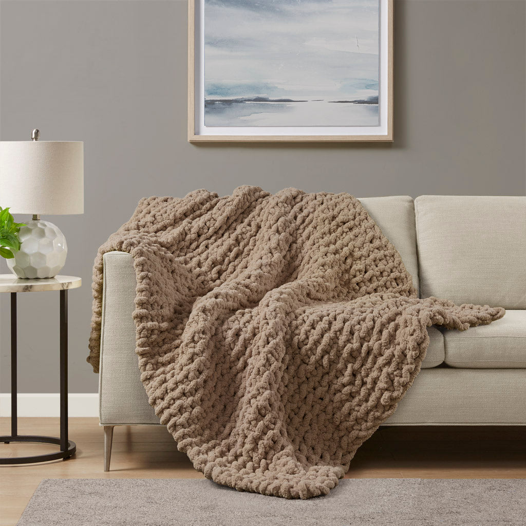 Chenille Chunky Knit Throw