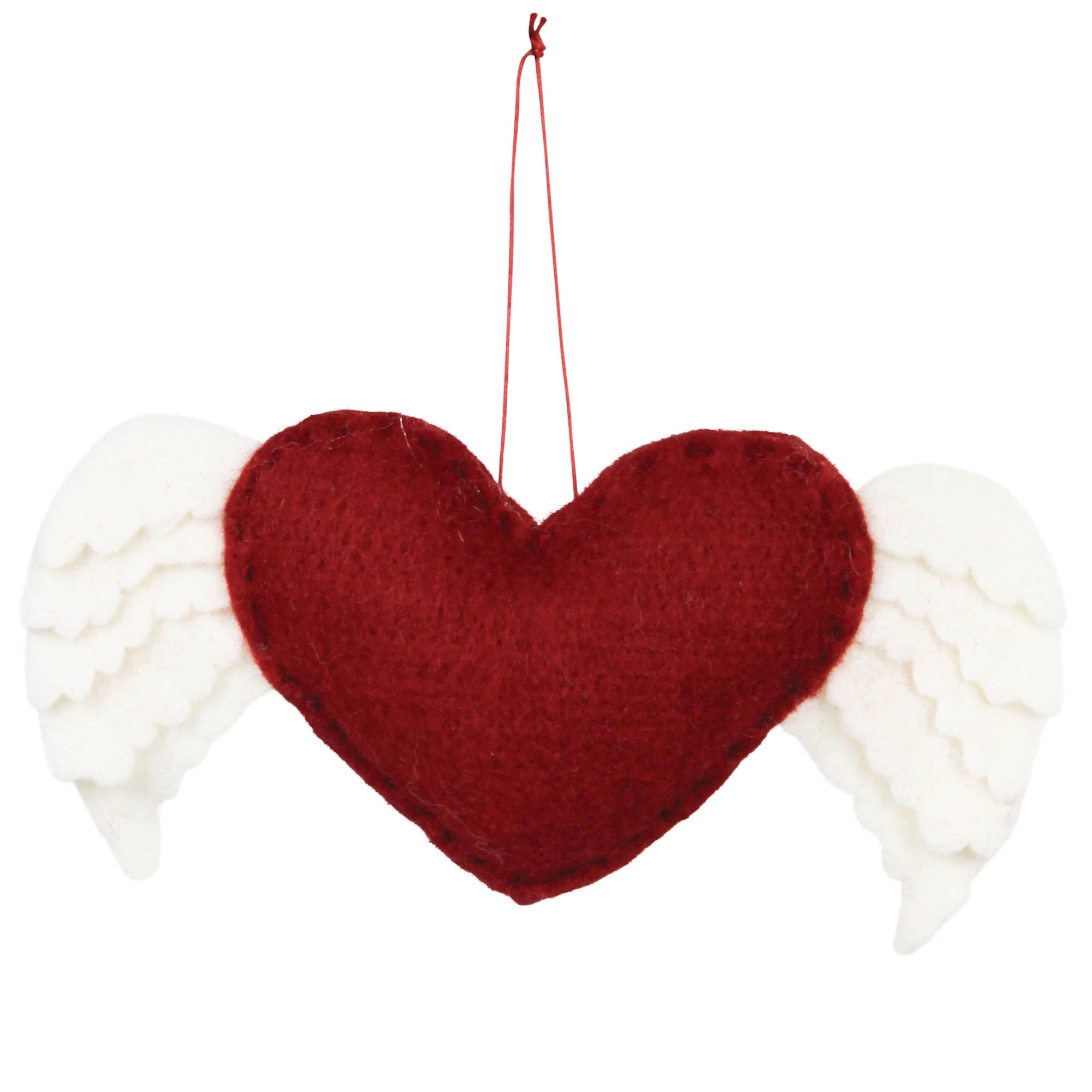 Heart with Wings Ornament, Felt
