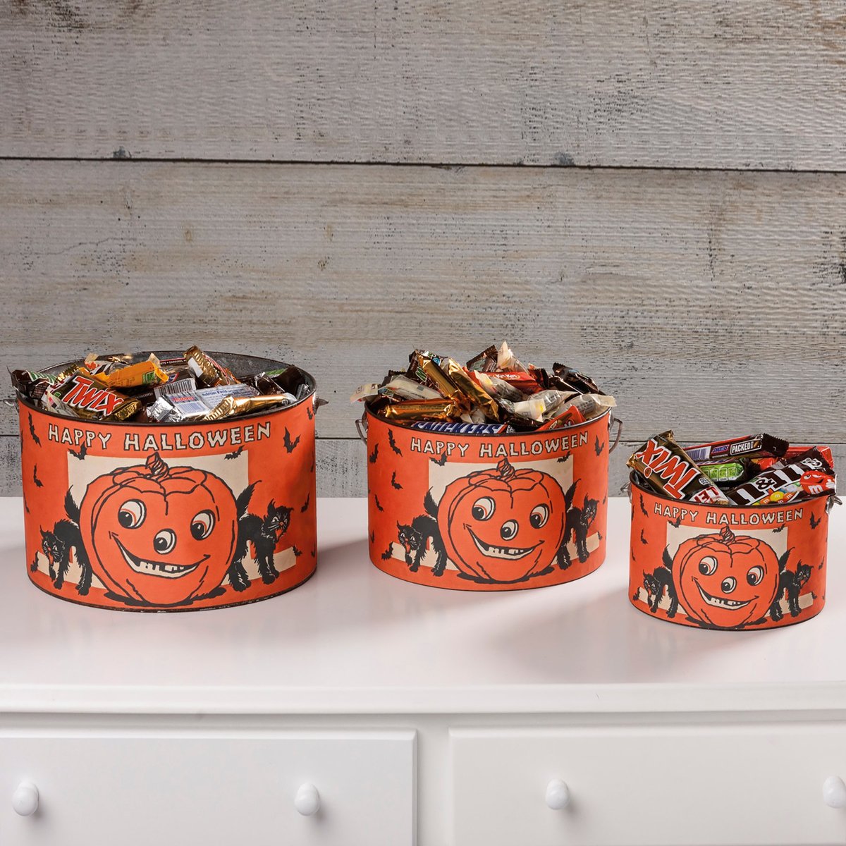 Vintage Styled Halloween Pails (S/3)