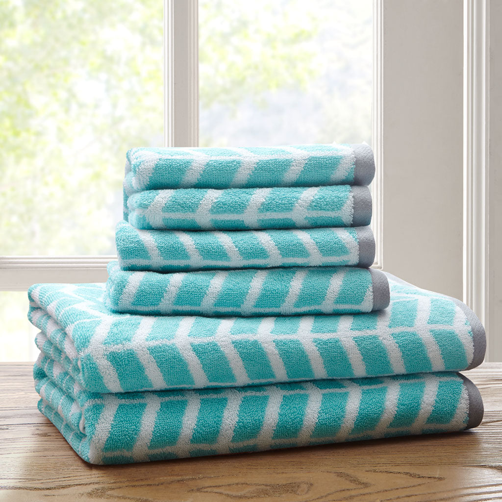 Nadia Cotton Jacquard Bath Towel 6 Piece Set