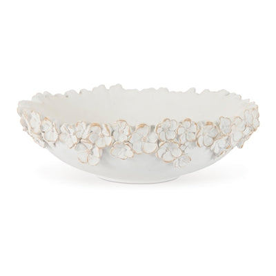 Floral Bowl 12.5"D x 4.25"H Resin