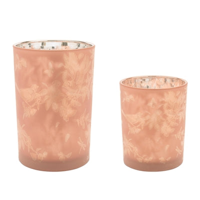 Candle Holder (Set of 2) 4"D x 5"H, 4.5"D x 7"H Glass