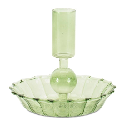 Taper Candle Holder 4.25”H Glass