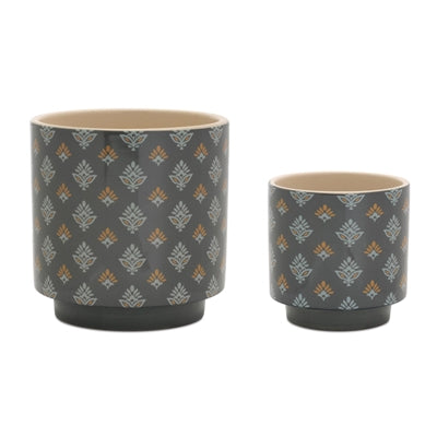 Container (Set of 2) 4"D x 4"H, 5"D x 5.5"H Dolomite