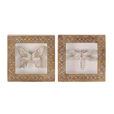 Butterfly Plaque (2 Asst) 5.75”SQ Resin