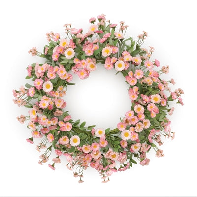 Mini Daisy Wreath 22”D Polyester/EVA