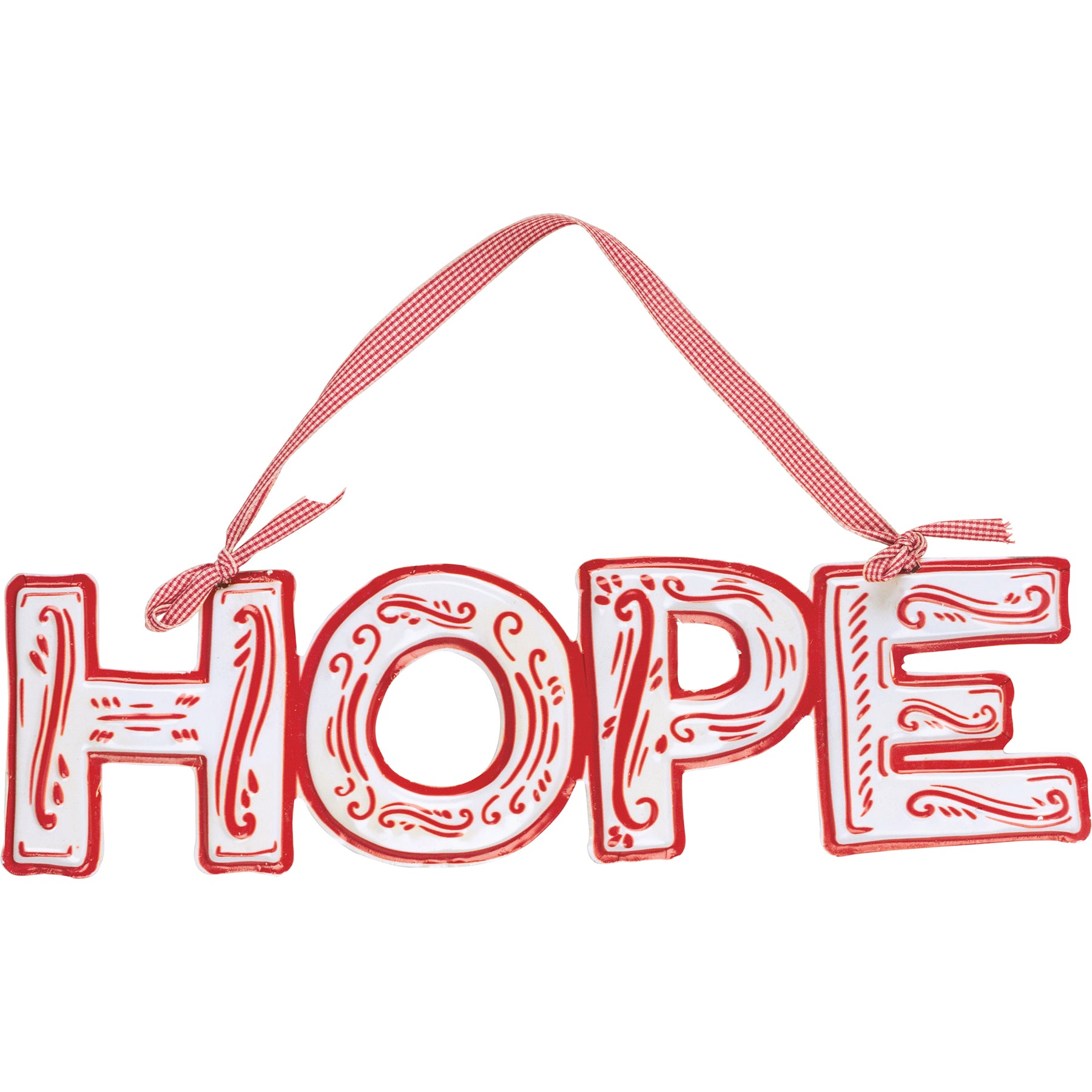 Large Hope Hanging Metal Décor