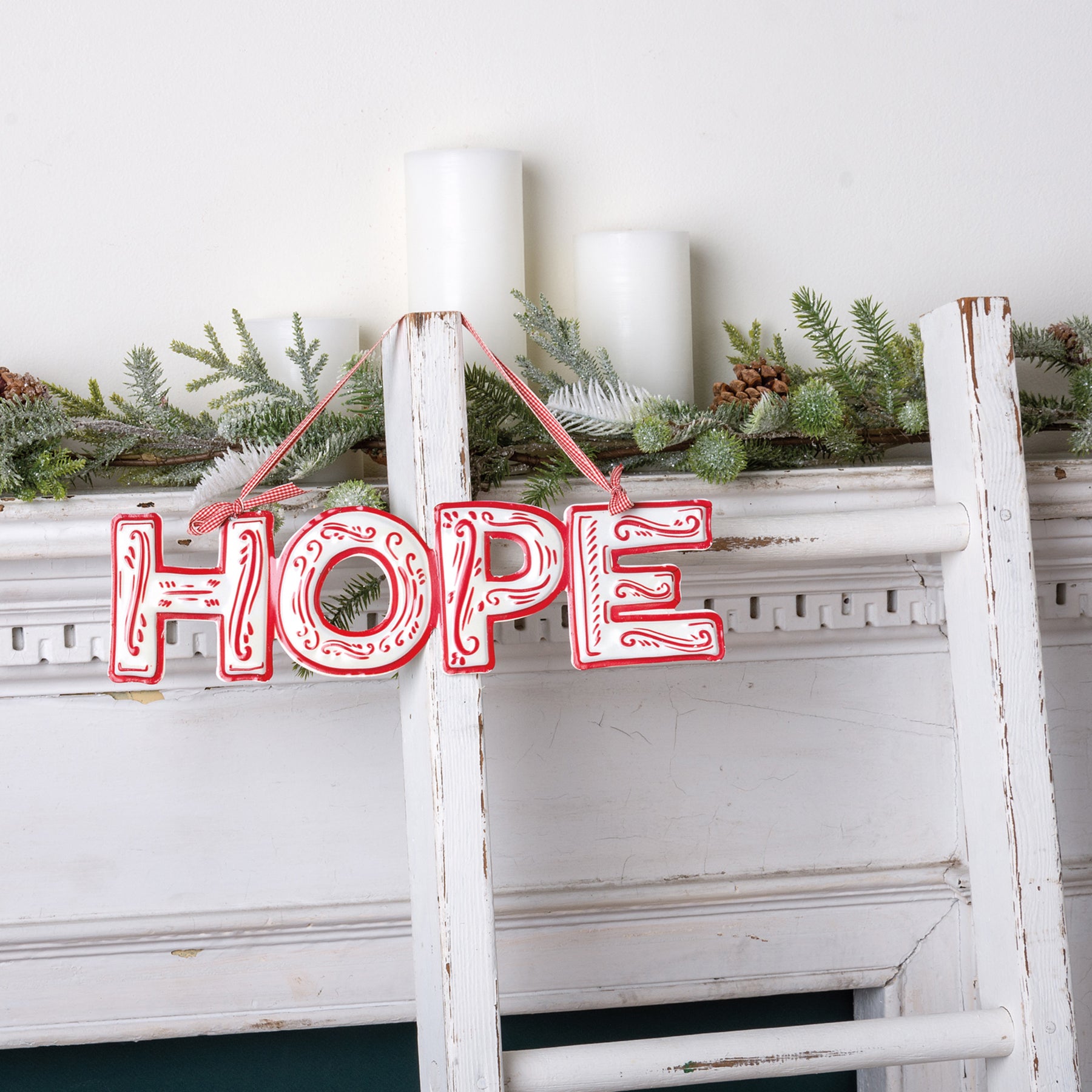Large Hope Hanging Metal Décor