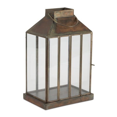 Lantern 11.5”H Metal/Glass