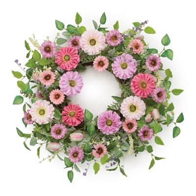 Zinnia/Tulip Wreath 26”D Polyester