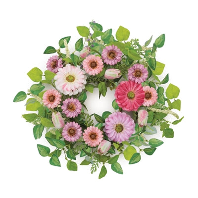 Zinnia/Tulip Candle Ring 17"D Polyester (Fits a 6" Candle)