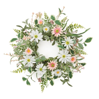 Mixed Daisy Candle Ring 18"D Polyester (Fits a 6" Candle)