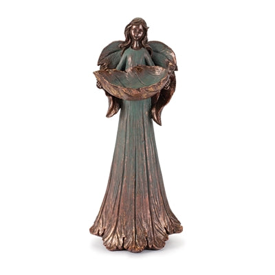 Angel w/Leaf 15”H Resin