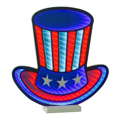 Patriotic Hat Ekkolight 14.5”H Acrylic UL Plug