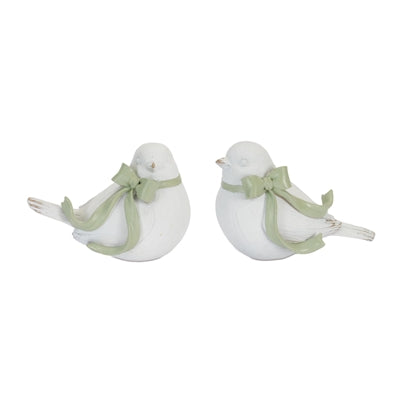 Bird w/Bow (2 Asst) 4.25”H Resin