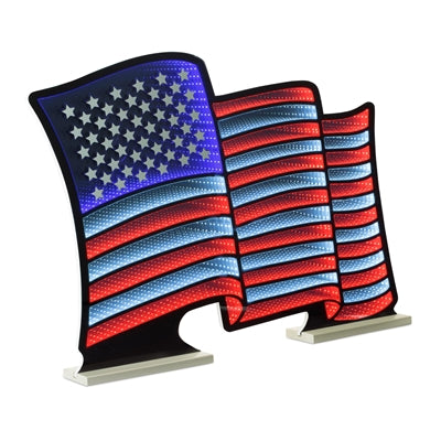 American Flag Waving Ekkolight 37.5"L x 24.5"H Acrylic UL Plug