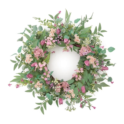 Mixed Floral Wreath 24”D Polyester