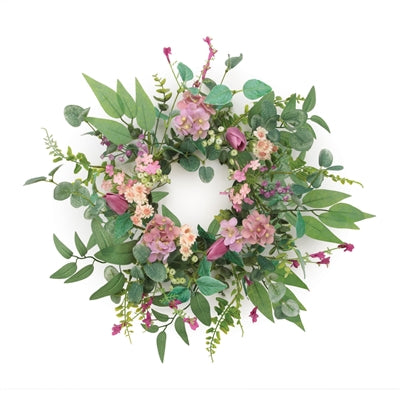 Mixed Floral Candle Ring 16"D Polyester (Fits a 6" Candle)