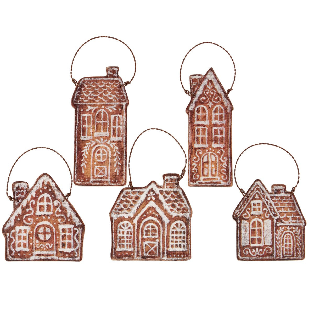 Gingerbread Village Ornaments (S/5)