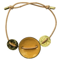 Bracelet - Threaded Discs, Yellow