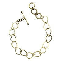 Cenote Chain Bracelet, Brass - Teardrops