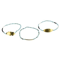 Quay Beaded Bracelets, Teal - Set of 3