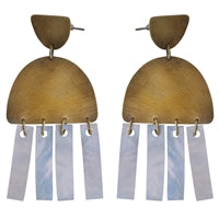 Rio Earring - Arch, Brass, Mother of Pearl - Light