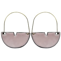 Earring - Cleft Half Circle, Pink