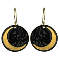 Earring - Crescent Moon, Black