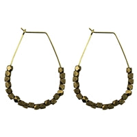 Bodhi Drop Earring with Truncated Brass Beads
