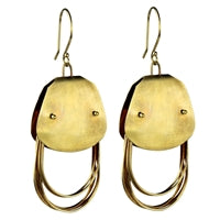 Nara Wire Loop Earring with Clasp, Brass