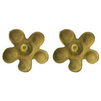 Gia Flower Post Earring, Brass