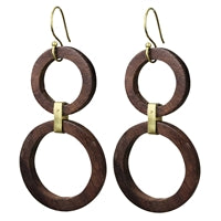 Lomas Earrings, Dark Wood