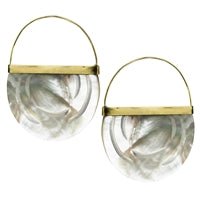 Zahara Earrings, Circle, Mother of Pearl