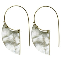 Selma Earrings, Crescent, Mother of Pearl