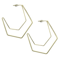 Leah Wire Earring, Hexagon
