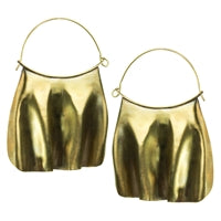 Marilyn Ruffle Earring, Brass