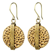 Biscayne Rattan Circle Earring