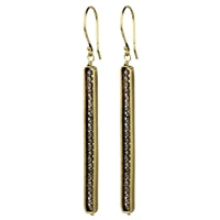 Linea Earring, Encased Grey Moonstone