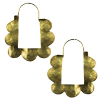 Alba Earring, Brass - Scalloped