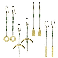 Quay Beaded Earring, Green - Set of 4