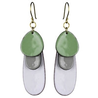 Donte Enamel Earring, Green - Oblong