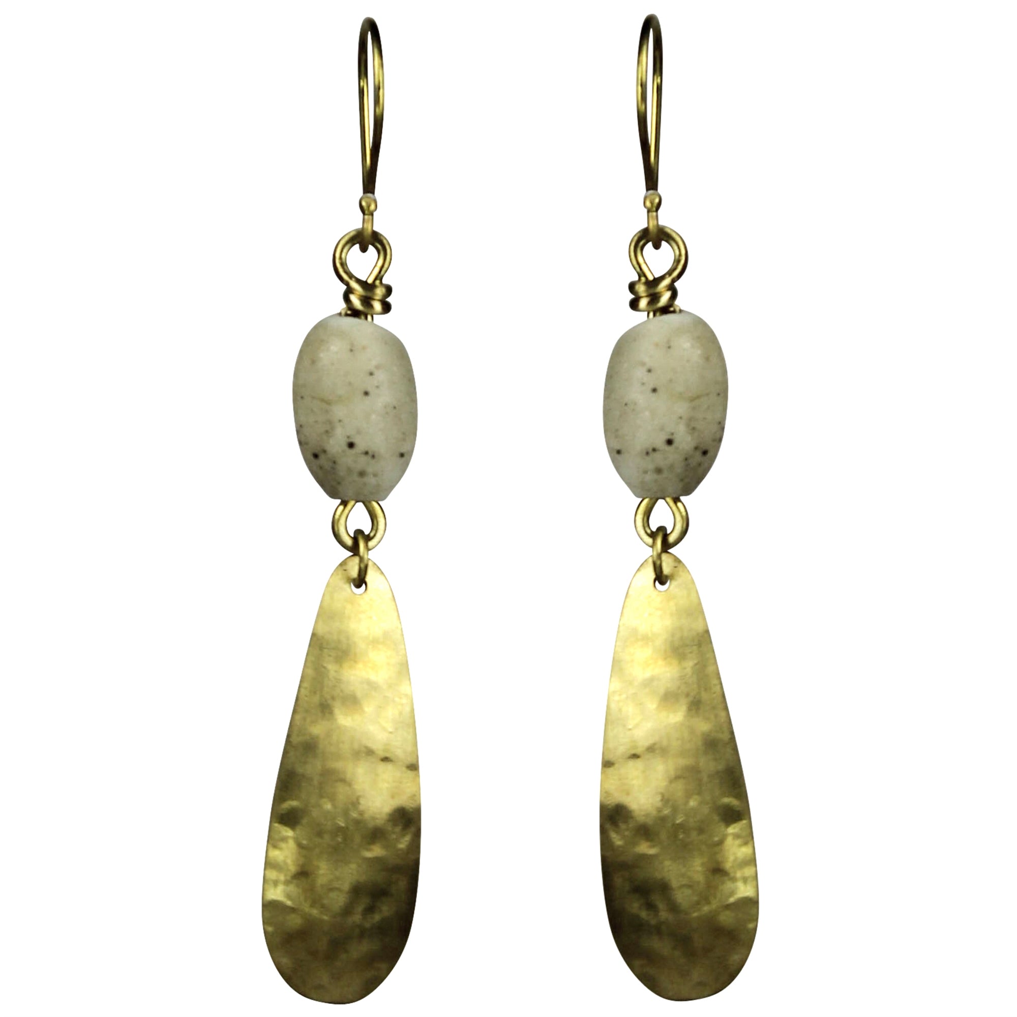 Petal with Bead Earring, White