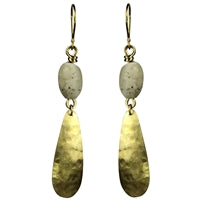 Petal with Bead Earring, White