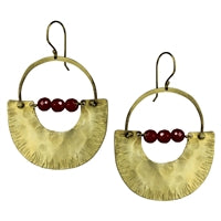 Canyon Earring, Brass, Carnelian