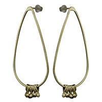Dew Drop Earring, Brass Dangling Beads