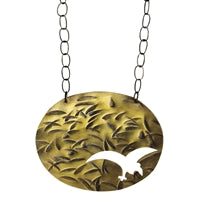 Riviera Necklace, Hammered Brass