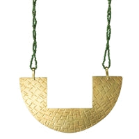 Adele Brass Pendant on Beaded Chain