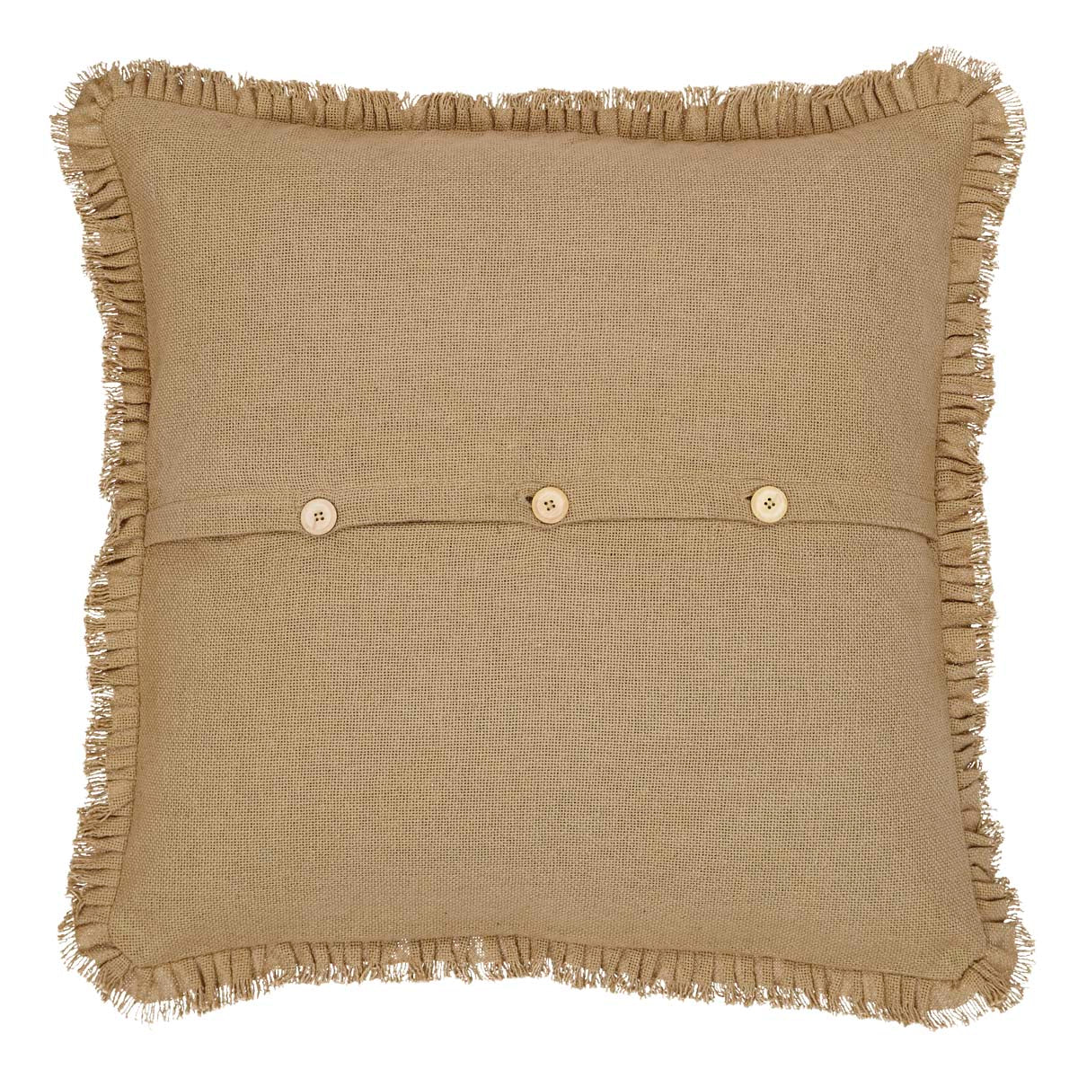 Burlap Natural Fabric Euro Sham w/ Fringed Ruffle 26x26